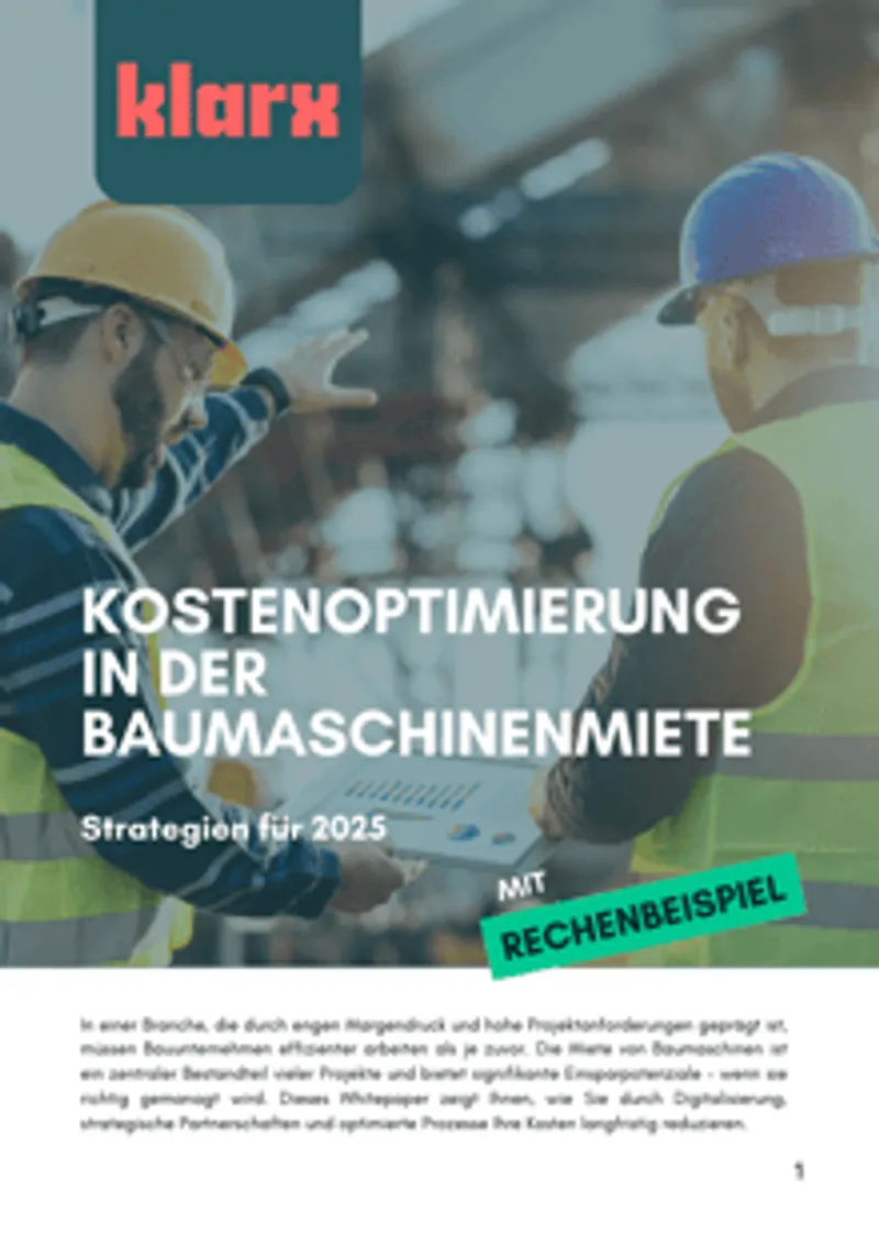Kostenoptimierung in der Baumaschinenmiete